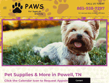 Tablet Screenshot of pawspetsupply.com